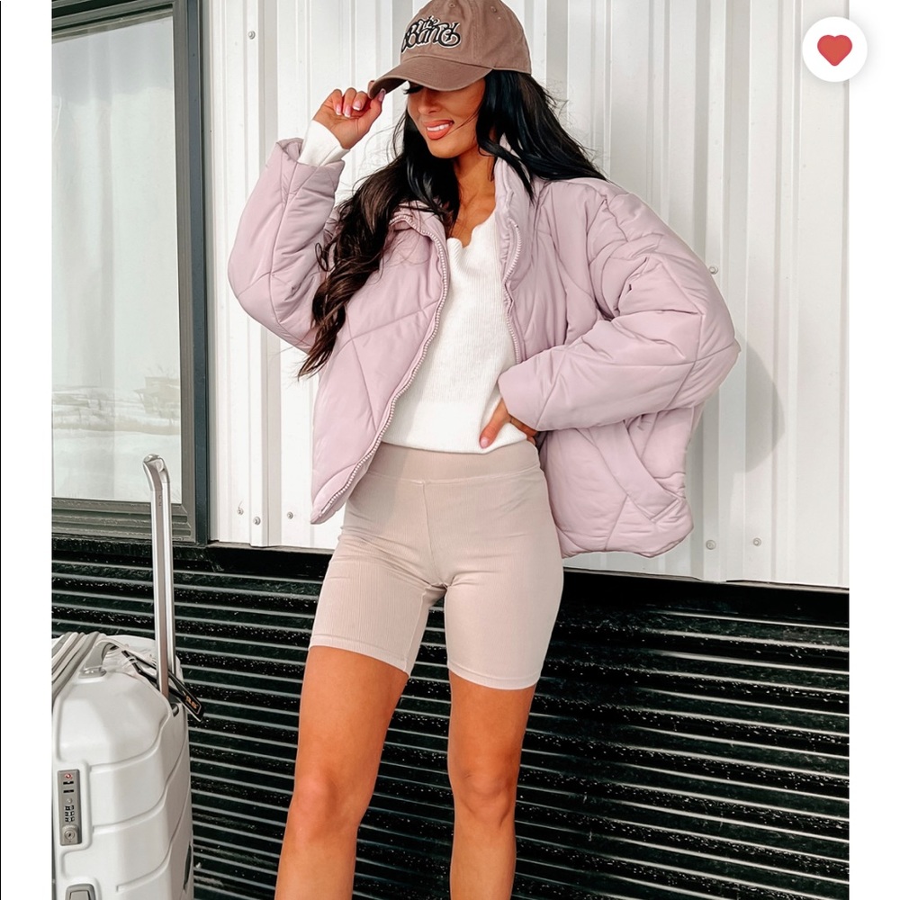 NWT light violet quilted puffer
